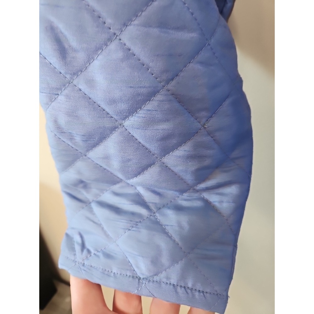 Quacker Factory Jacket Women L Blue Quilted Sequin Floral Embroidered Coastal - Picture 10 of 14